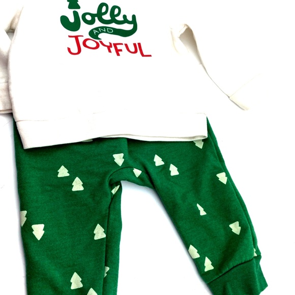 Baby Christmas Outfit Size 6/9m Girls Jolly And Joyful Matching 2pc Set Infants - Picture 4 of 7